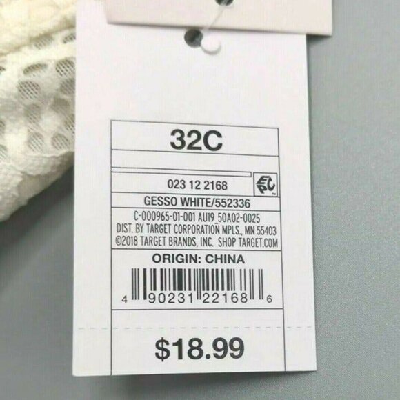 Auden Women’s Bra 32C White Radiant Plunge Push Up Underwire NEW - Picture 6 of 10